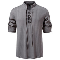 Men's Casual Long Sleeve Drawstring Design T-shirt