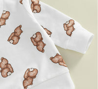 Children's Autumn Models Cartoon Print Sweatshirt Trousers Suit