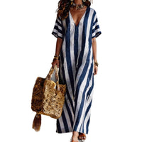 Women's Casual Short-Sleeve V-Neck Digital Print Dress