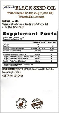 Black Seed Oil Drops Contain Vitamins