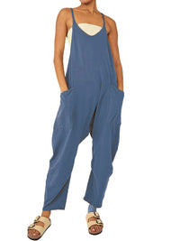 Zipper Pocket Sling Pants Jumpsuit