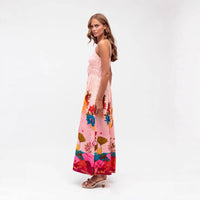 Elegant Resort-Style Linen Lace-Up Dress