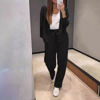 Casual And Comfortable Jacket Cardigan And Sweatpants Set