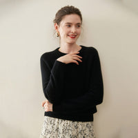 Pure Cashmere Shirt Women's Crew Neck Pullover Sweater