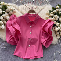 French Niche Design Ruffled Blouse For Women