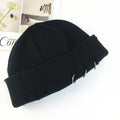 Personality Hoop Hole Wool Knitted Warm Hat
