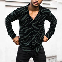 Long Sleeve Shirt Simple Printed Men's Casual Printed Shirt