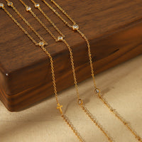 Women's European And American Titanium Steel Rhinestone Zircon Anklet