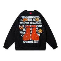 Printed Loose Round Neck Sweater