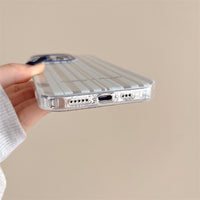 Simple And Versatile Blue Striped Bow Phone Case