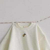 Children's Korean Style Embroidered Pear Sweatshirt
