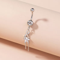 Ladies Ins Wind Zircon Belly Button Ring