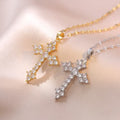 New Hip-Hop Zircon-Encrusted Cross Pendant And Zircon Chain Jewelry