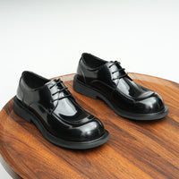 Wide Feet Leather Shoes Men's Genuine Leather High-grade Patent Leather Bright Surface