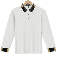 Long Sleeve Lapel Men's Solid Color Button Casual Business
