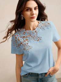 Best-selling Hollow-out Pattern Short-sleeve T-shirt