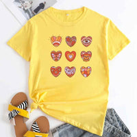 Women's Fashion Letter Print Cotton Round Neck Short Sleeve