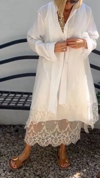 Women's Round-neck Sleeveless Hollow-out Long Dress