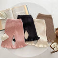 South Korea Children's Clothing Autumn Girls Candy Color Knitted Bell-bottom Pants