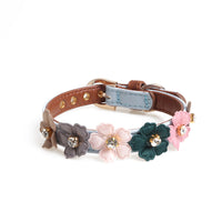 Pet Dog Flower Collar With Rhinestones
