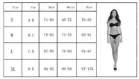 Women's Split Solid Color Nylon Triangle Push Up Tether Beach Swimsuit