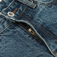 Washed Bright White Denim Five-point Pants Men's Punk