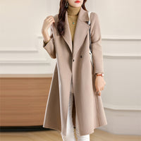 Women's Versatile Waist-cinching Figure-flattering Wool Coat