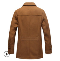 Autumn and winter business casual men's windbreaker men's long section plus cotton thick double collar wool coat coat male