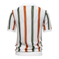 Summer New Breathable Hollow Men Short-sleeved Knitting Polo Shirt