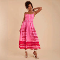 Printed Bohemian Womens Printed Woven Slip Dress With Thin Straps