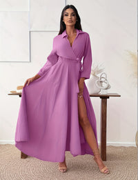 Womens Fashion Printed Long-Sleeve Dress