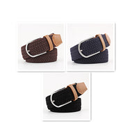 Women's Canvas Belt Student Pants Casual Stretch Braided Needle Buckle