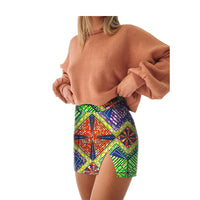 Women's African Printed Cotton Skirt