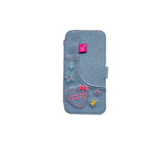 Denim Embroidery Love English Phone Case