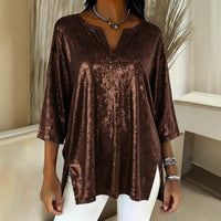 Independent Site Women's Shiny Christmas Long Sleeve Top
