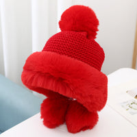 Women's Warm And Velvet Ear Protection Knitted Cold-proof Woolen Cute Princess Hat