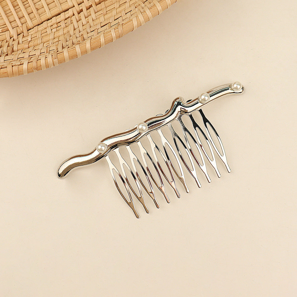 European And American Fashion Glossy Pine Branches With Comb Shaped Electroplating