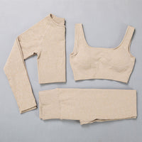 Yoga Clothes Suit Sportswear Jacquard High Elastic Casual