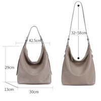 Womens Versatile Large-Capacity Genuine Leather Shoulder Bag