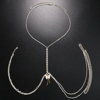 Women's Sexy Cross Rhinestone Chest Chain