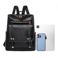 Retro Women's Backpack New High-grade PU Soft Leather Dual-use