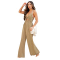 Ladies Casual Solid Color Jumpsuit Sleeveless Wide-leg Pants