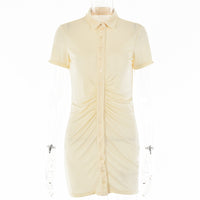 Slim-fit Short-sleeve Cardigan, Single-breasted Mid-length Top