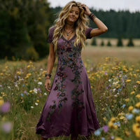 Womens Retro Elegant Ombre Dress