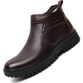 Leather warm men's cotton shoes, wool fur