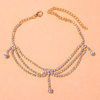European And American Flow Rhinestone Multi-layer Anklet Ins Style Ornament