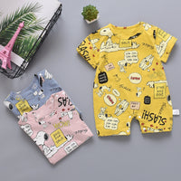 Cartoon Summer Baby Short Sleeve Romper