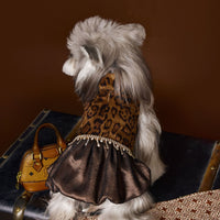 Dog Clothes Autumn Leopard Print Dress