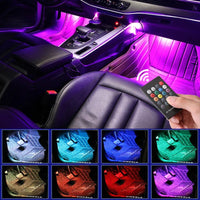 Automotive atmosphere One to four lights Remote 4x9 LED atmosphere lamp Indoor foot lamp