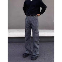 Retro Street Large Workwear With Pocket Casual Pants